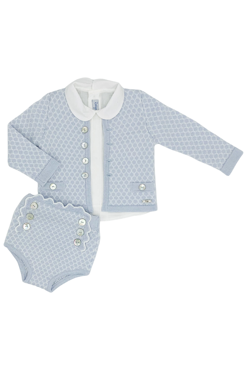 Rahigo "Hugo" Baby Blue Knit Cardigan, Shirt & Jam Pants | iphoneandroidapplications