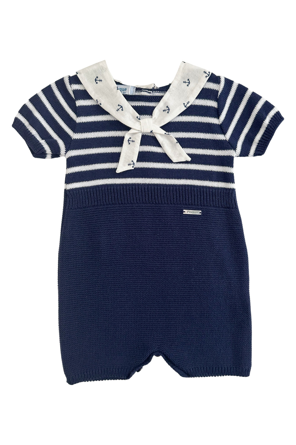 Foque PREORDER "Horatio" Navy Knit Sailor Romper | iphoneandroidapplications