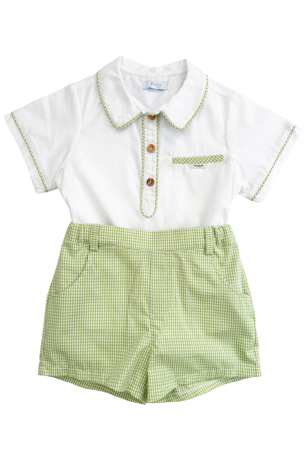 Foque PREORDER "Luca" Shirt & Green Gingham Shorts | iphoneandroidapplications
