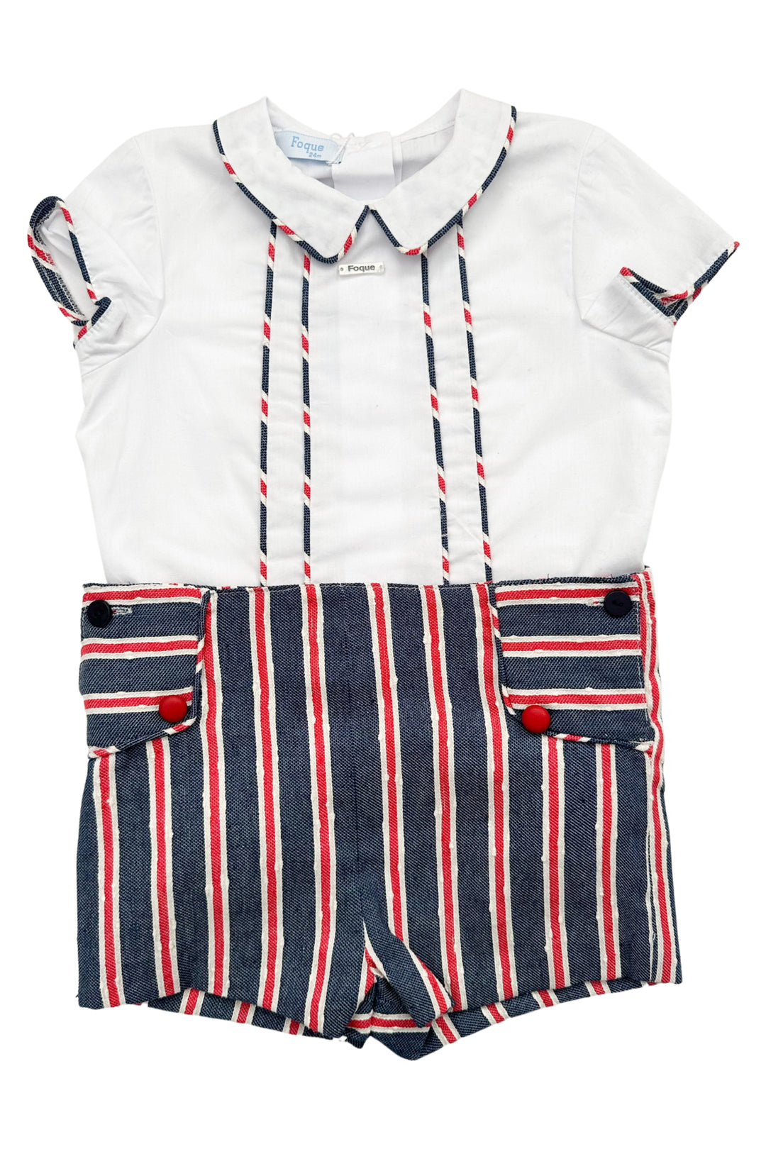 Foque PREORDER "Oliver" Navy & Red Striped Shirt & Shorts | iphoneandroidapplications