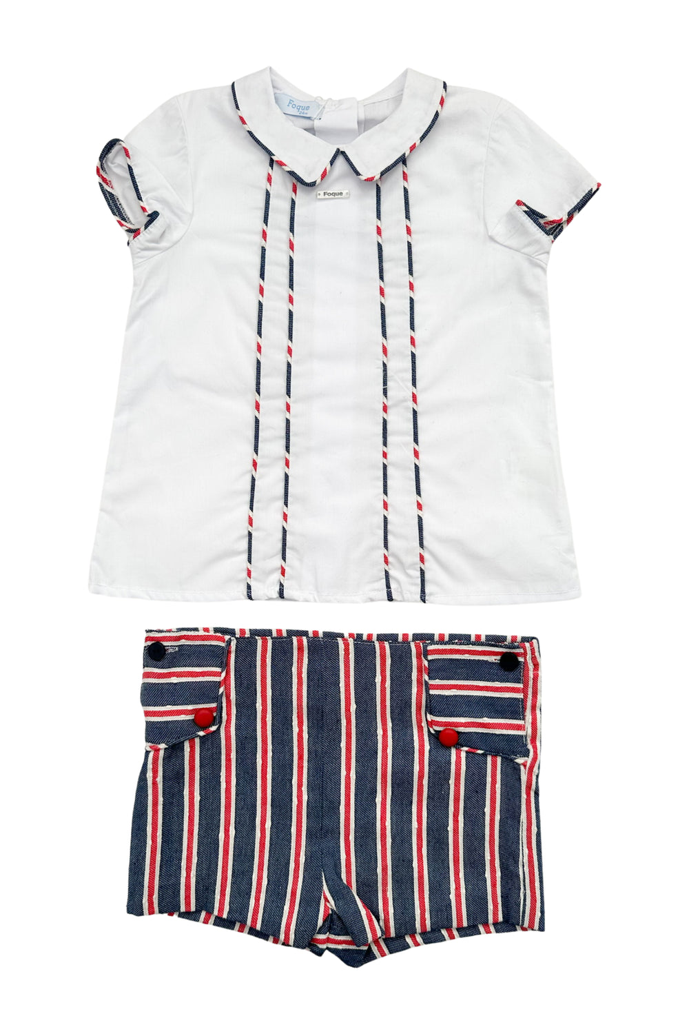 Foque PREORDER "Oliver" Navy & Red Striped Shirt & Shorts | iphoneandroidapplications