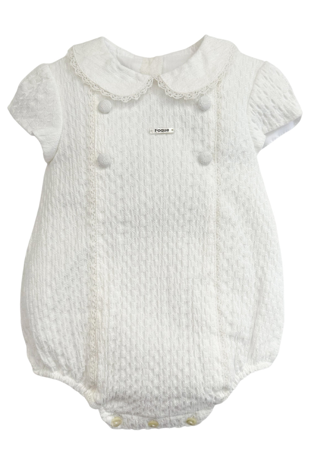 Foque "Lux" Ivory Cotton Romper | iphoneandroidapplications