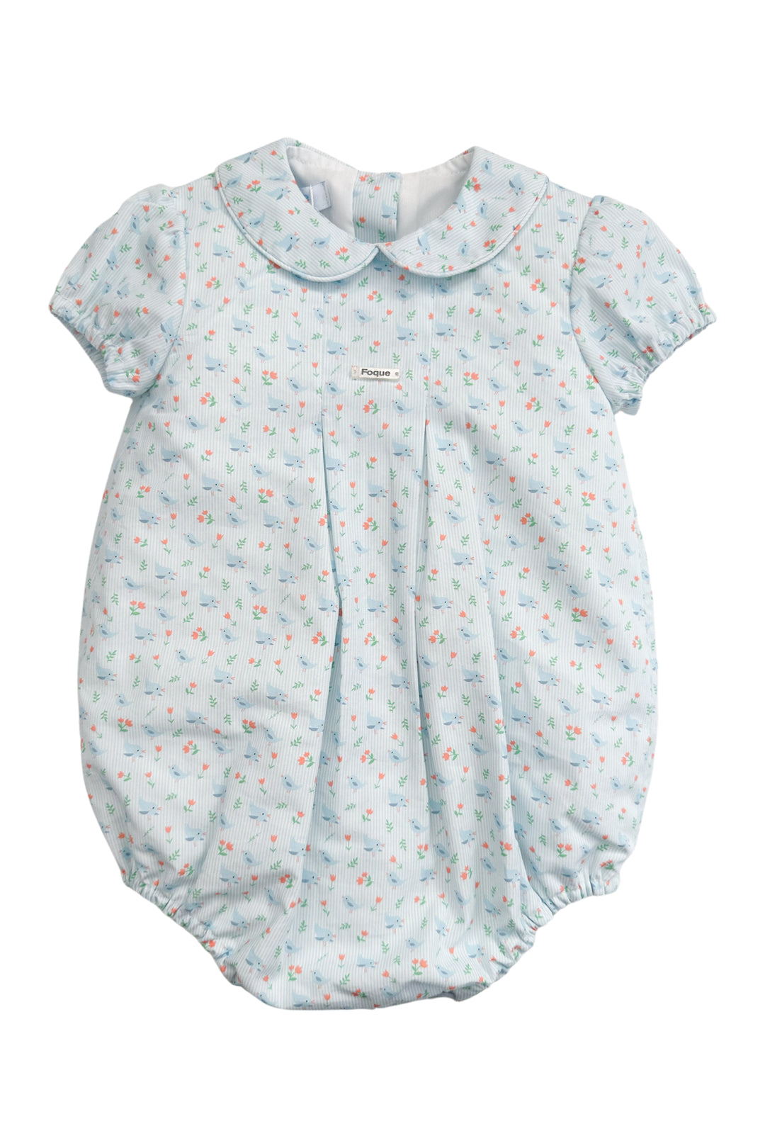 Foque "Dove" Blue Bird Print Romper | iphoneandroidapplications