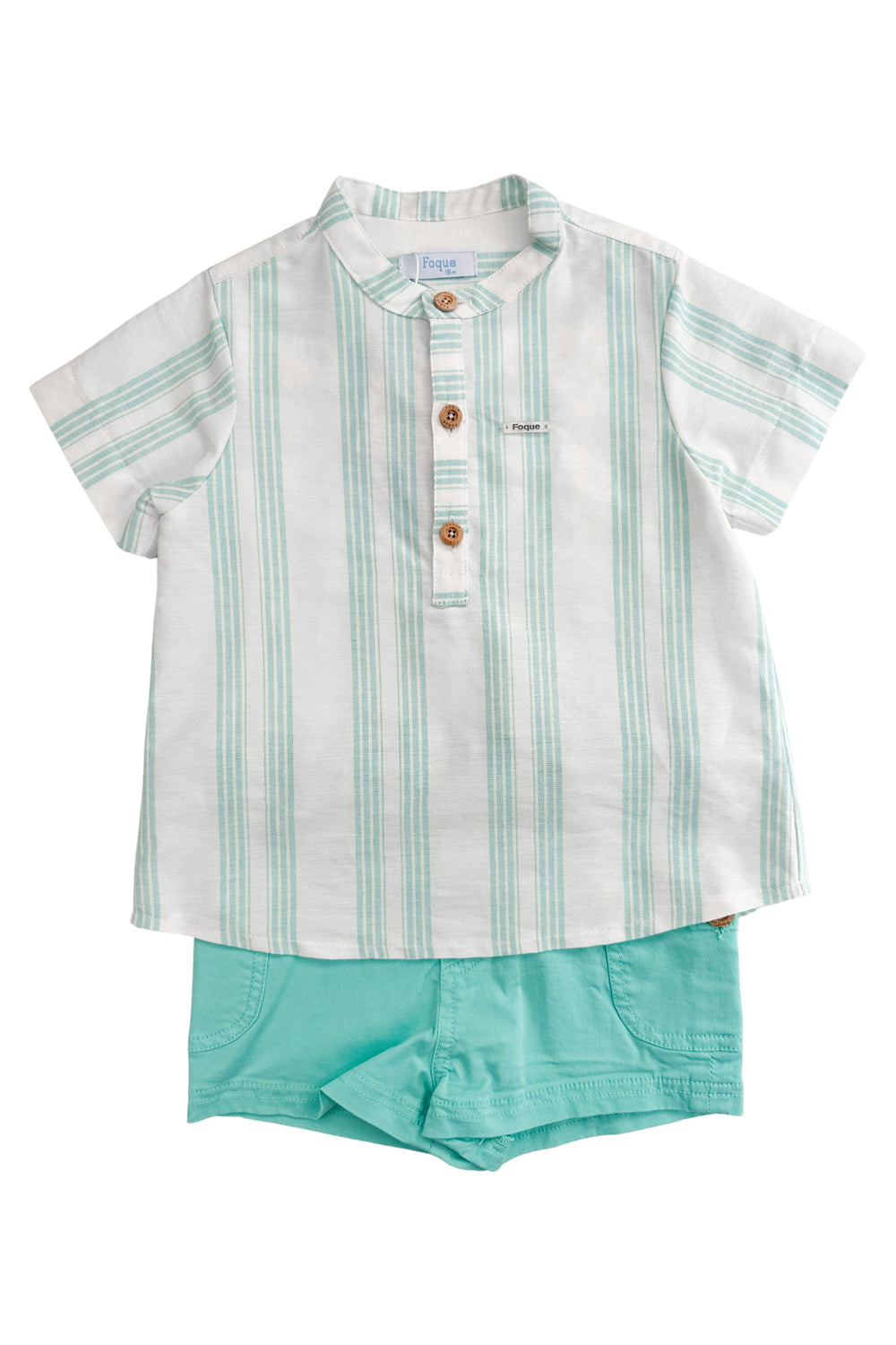 Foque "Rían" Turquoise Striped Shirt & Shorts | iphoneandroidapplications