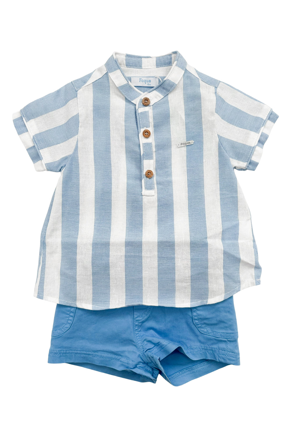 Foque PREORDER "Xavier" Sky Blue Striped Shirt & Shorts | iphoneandroidapplications