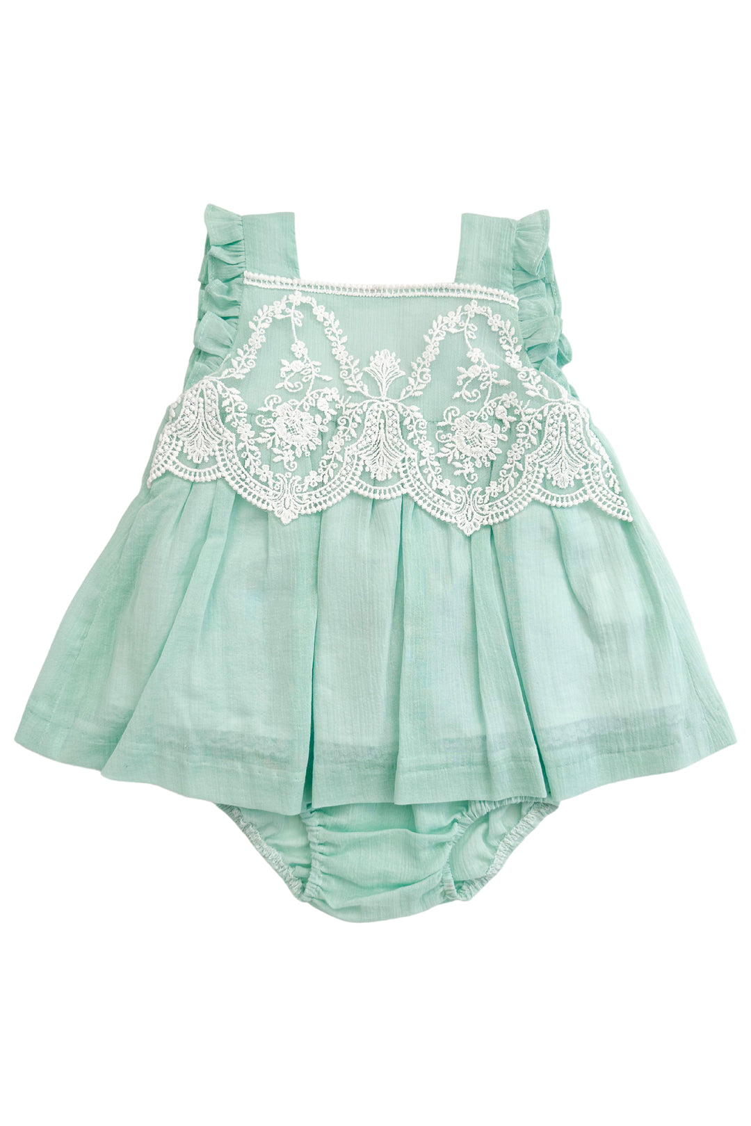 Foque "Alice" Duck Egg Lace Dress & Bloomers | iphoneandroidapplications