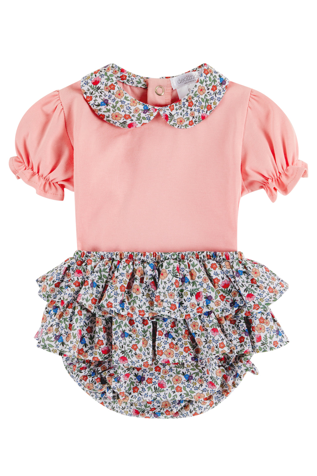Deolinda "Georgiana" Coral Floral Blouse & Bloomers | iphoneandroidapplications