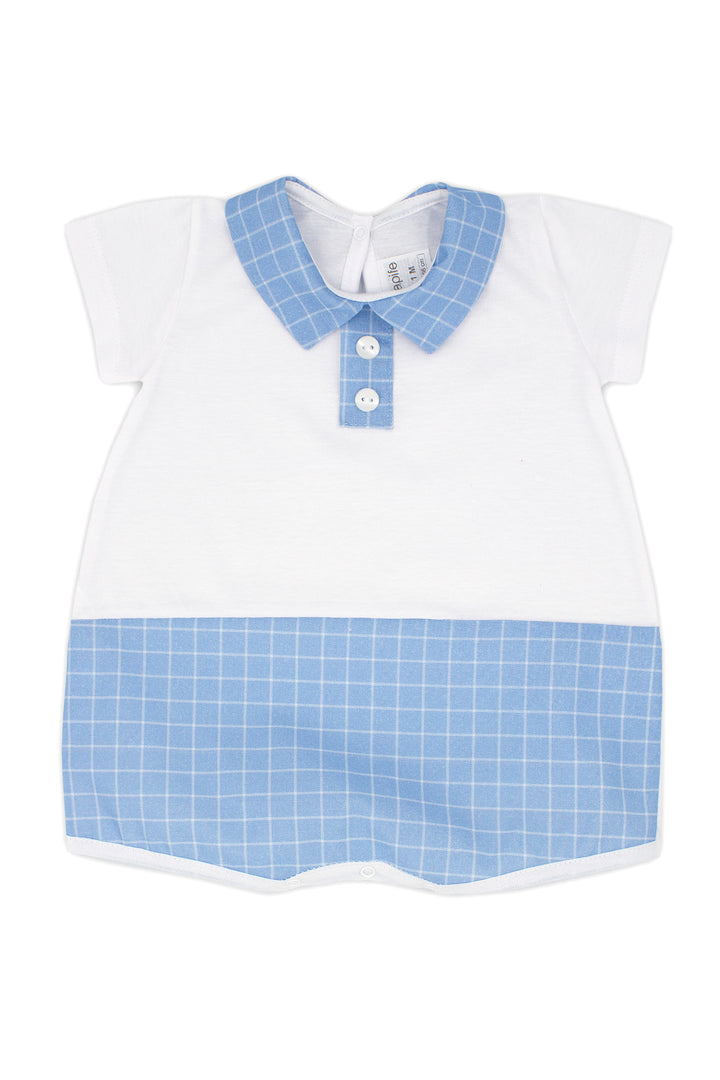 Rapife "Wilfred" Blue Checked Romper | Millie and John