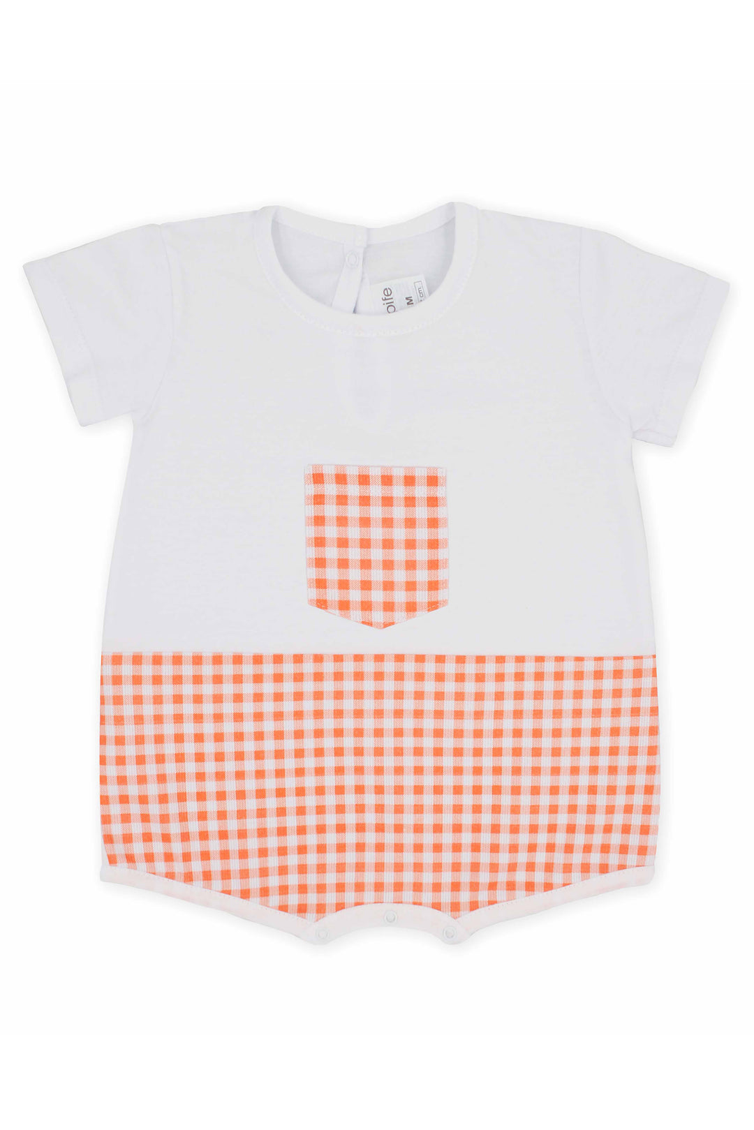 Rapife "Andy" Orange Gingham Romper | iphoneandroidapplications