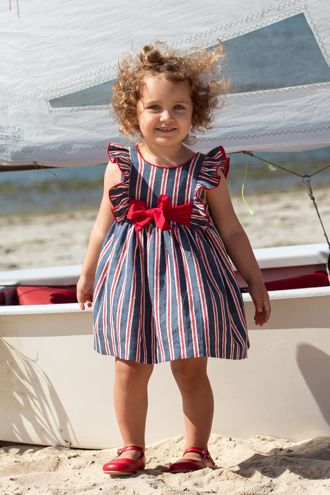 Foque PREORDER "Nellie" Navy & Red Striped Dress | iphoneandroidapplications