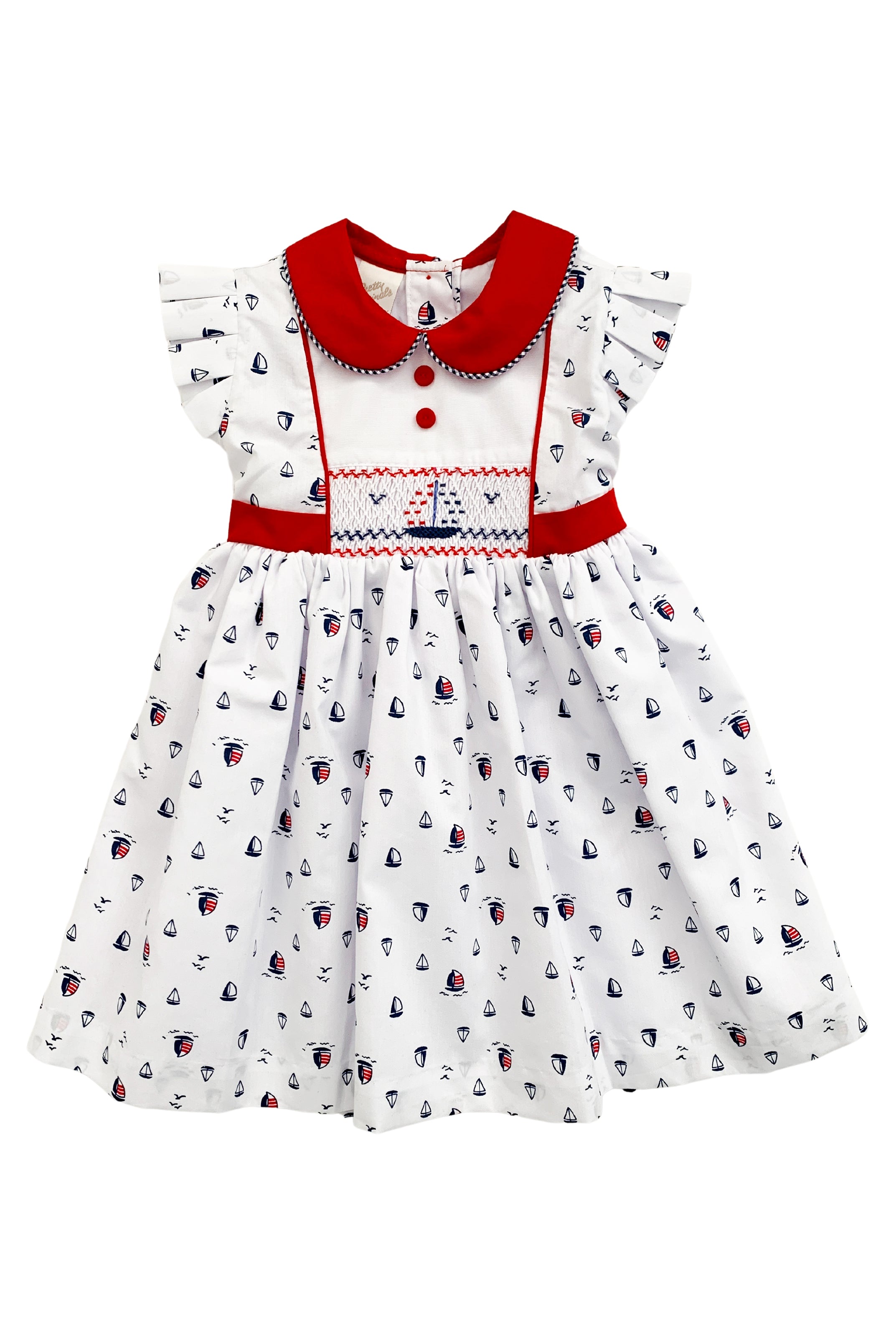 red sailboat smocked