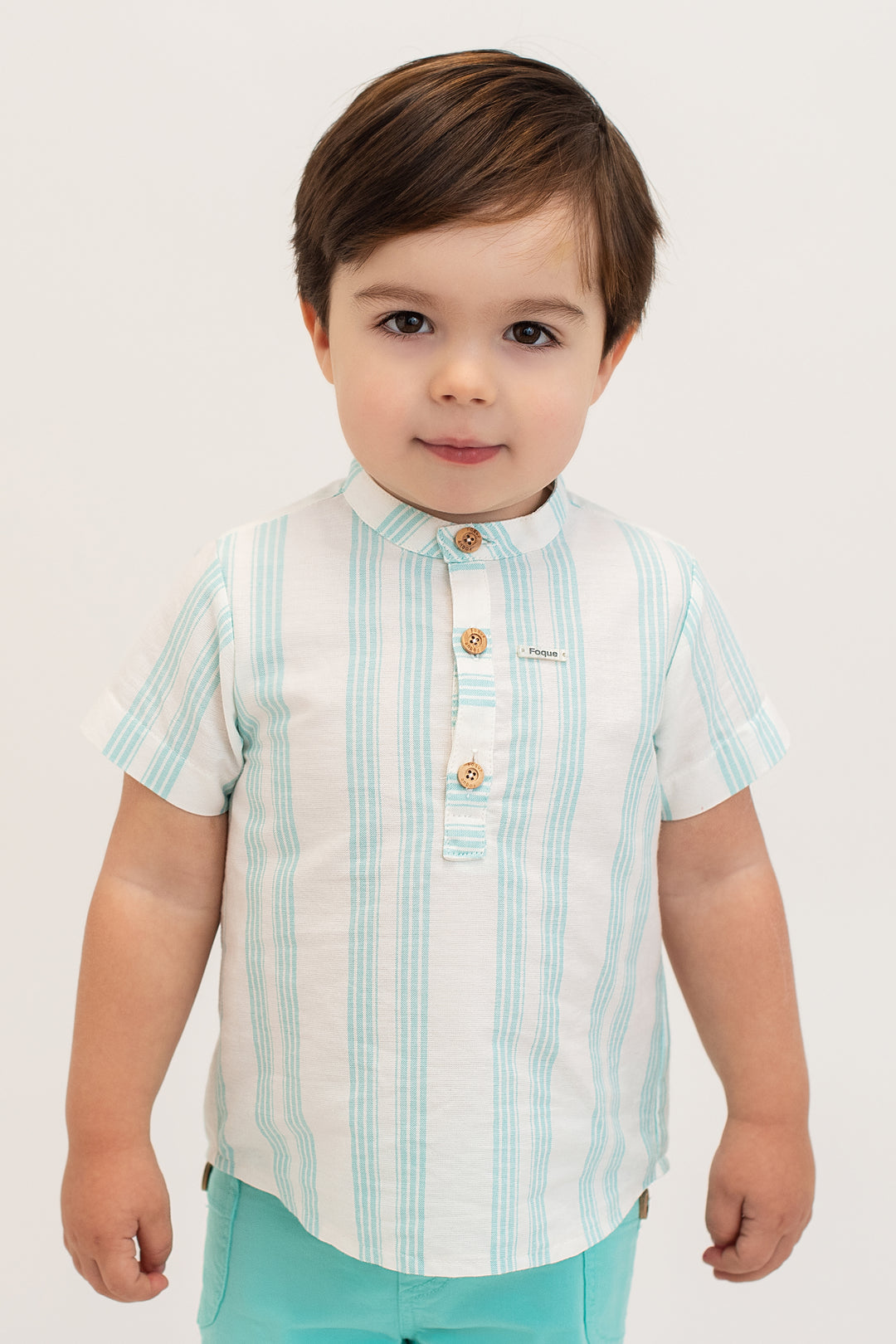 Foque "Rían" Turquoise Striped Shirt & Shorts | iphoneandroidapplications