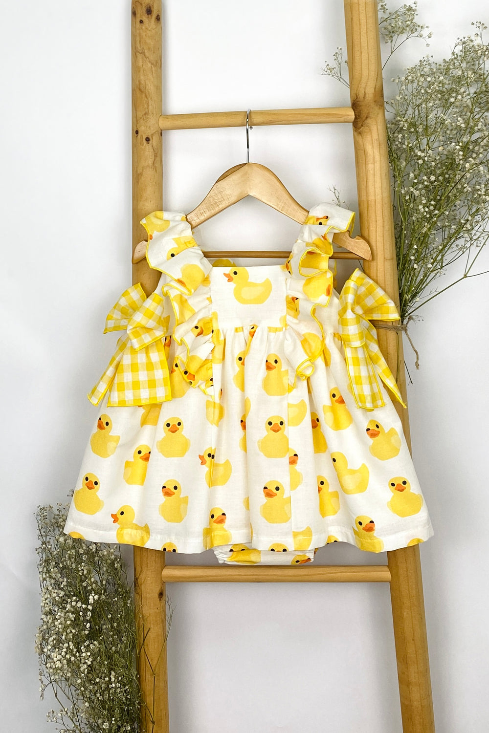 Mon Petit Bonbon "Niamh" Yellow Rubber Duck Dress & Bloomers | iphoneandroidapplications