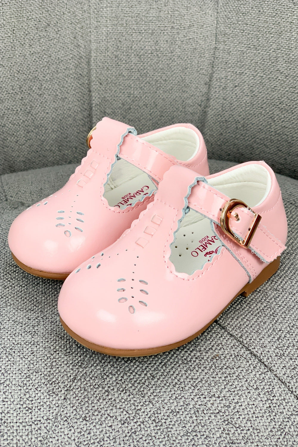 Caramelo Kids "Beatrice" Patent Leather T-Bar Shoes | iphoneandroidapplications