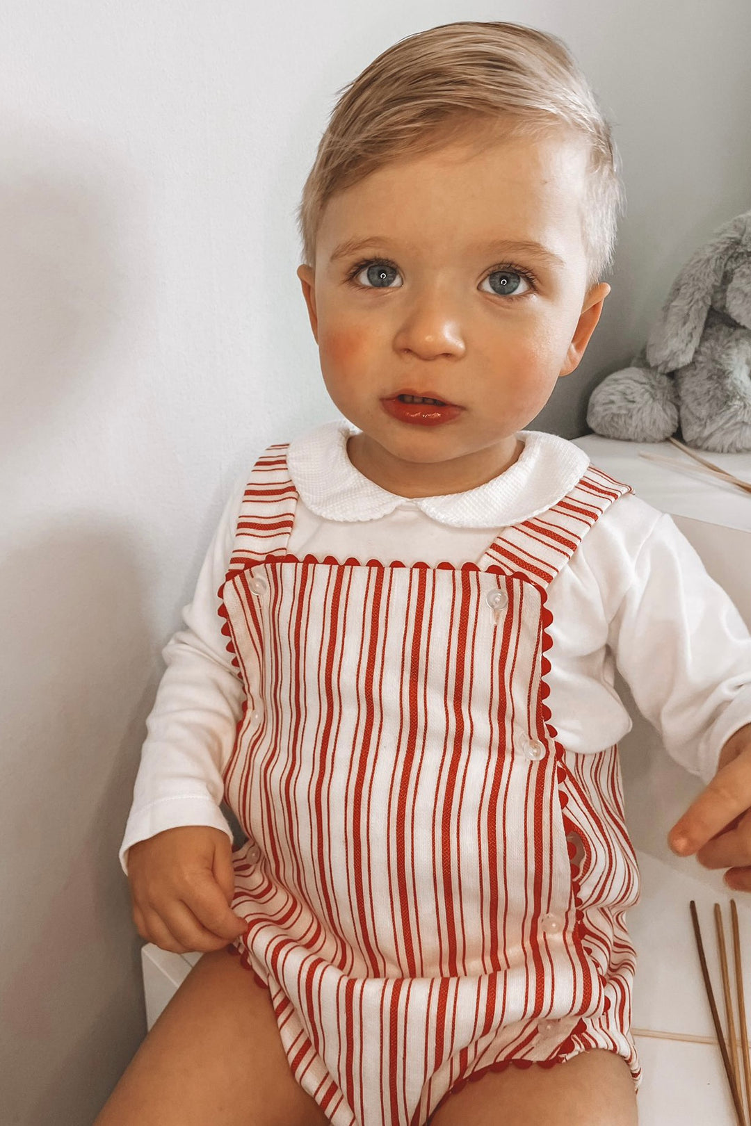 Juliana "Remy" Striped Dungaree Romper | iphoneandroidapplications