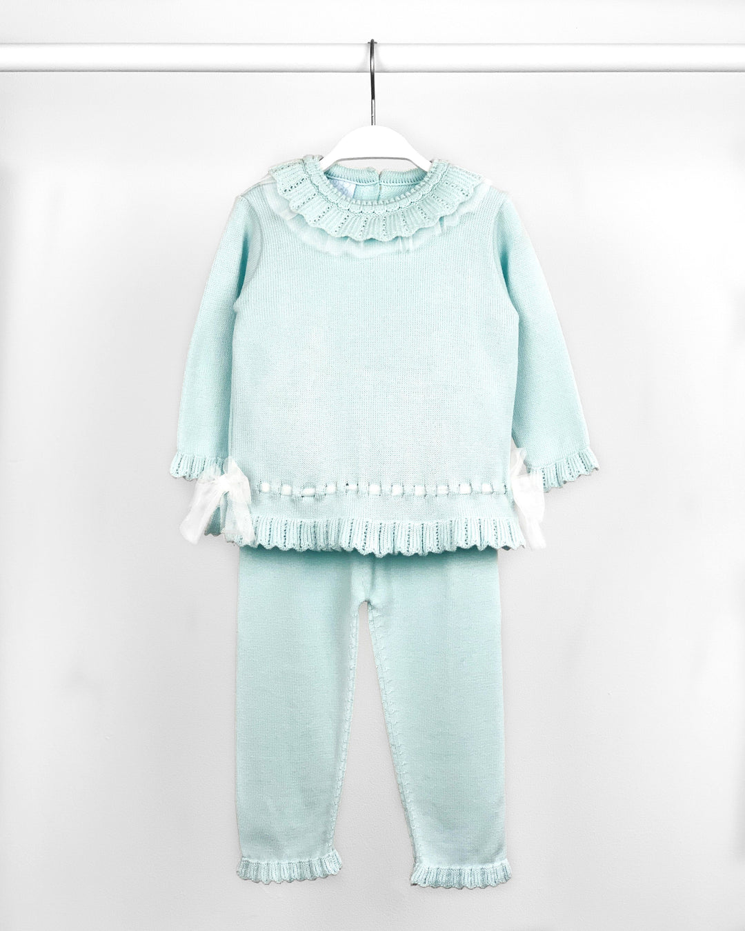 Granlei "Liliana" Mint Tulle Trim Knit Tracksuit | iphoneandroidapplications