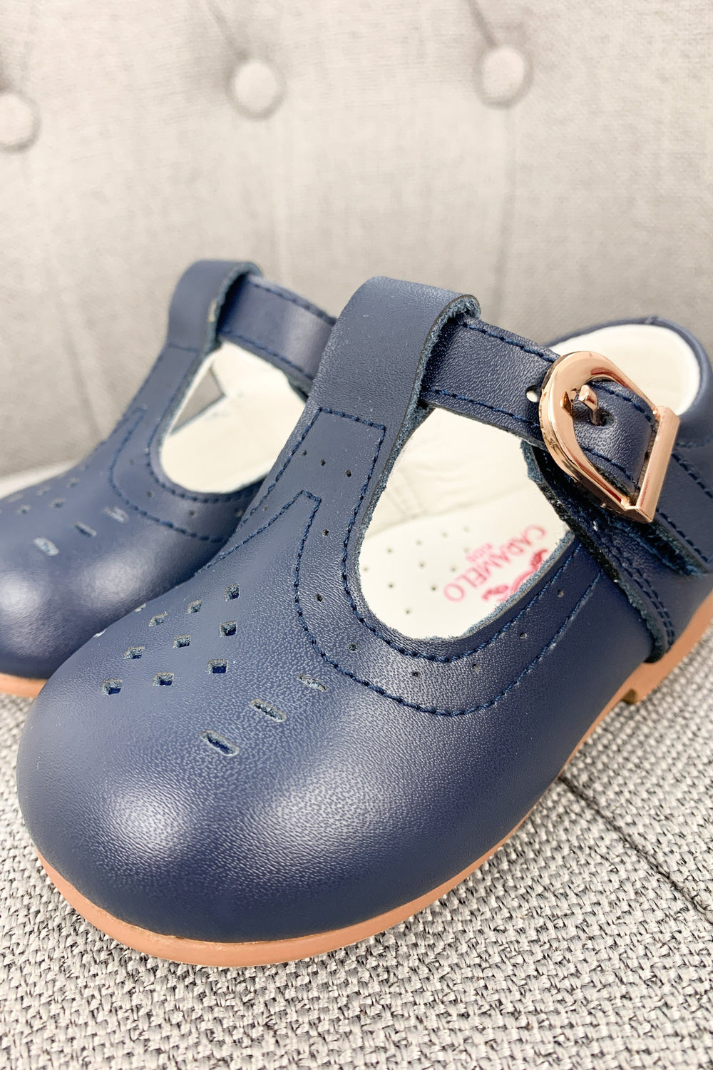 Caramelo Kids "Lucas" Leather T-Bar Shoes | iphoneandroidapplications