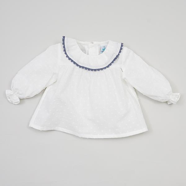 Pangasa Ruffle Collar Plumeti Dot Shirt | iphoneandroidapplications