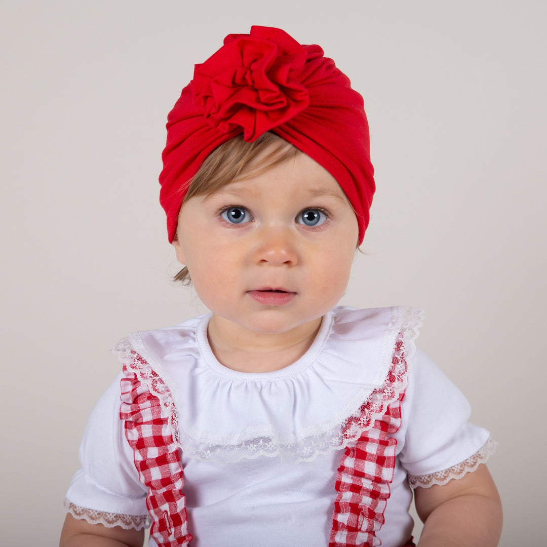 Caramelo Kids Red Rosette Turban | iphoneandroidapplications