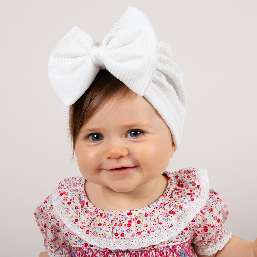 Caramelo Kids Ribbed Bow Turban | iphoneandroidapplications
