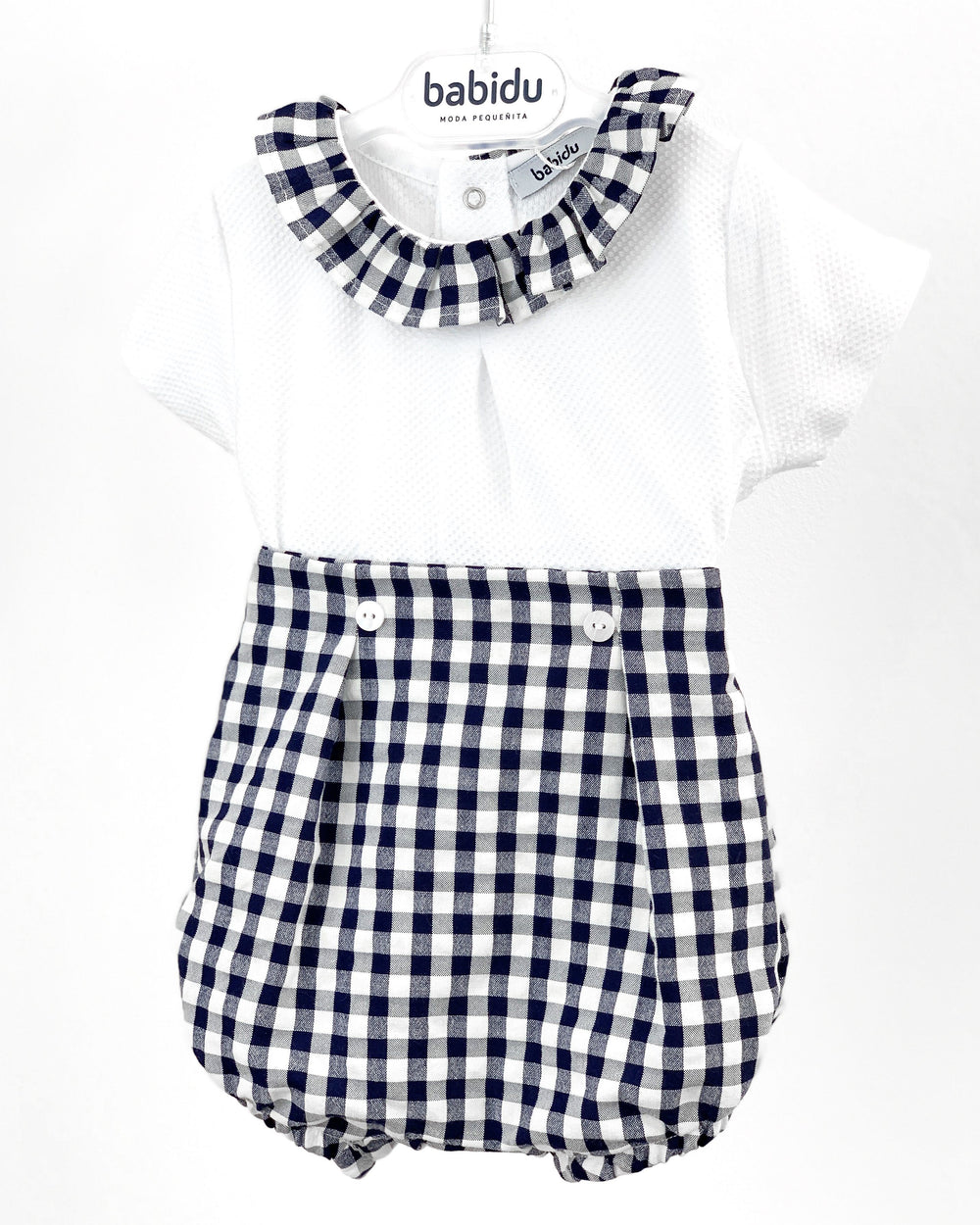 Babidu SEERSUCKER GINGHAM | Navy Blouse & Bloomers | iphoneandroidapplications