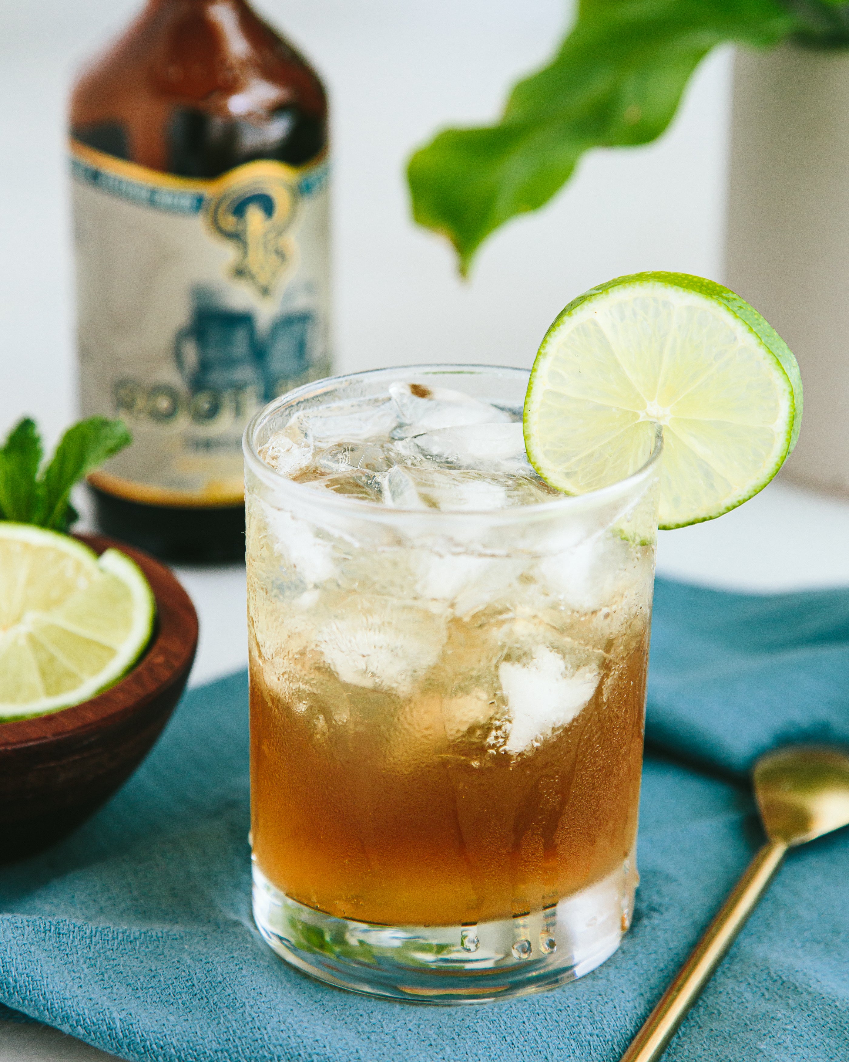 root beer with lime cocktail drink