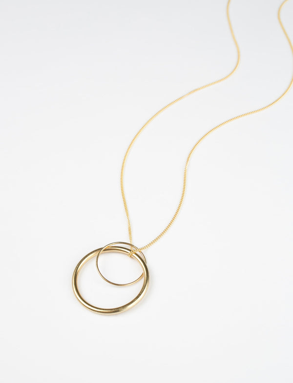 Eclipse Necklace - Long Necklace with Interlocking Circles Handmade in ...