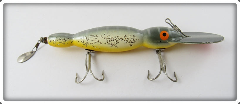 Bomber Bait Co Silver Speckle Yellow Belly Water Dog In Box For Sale ...