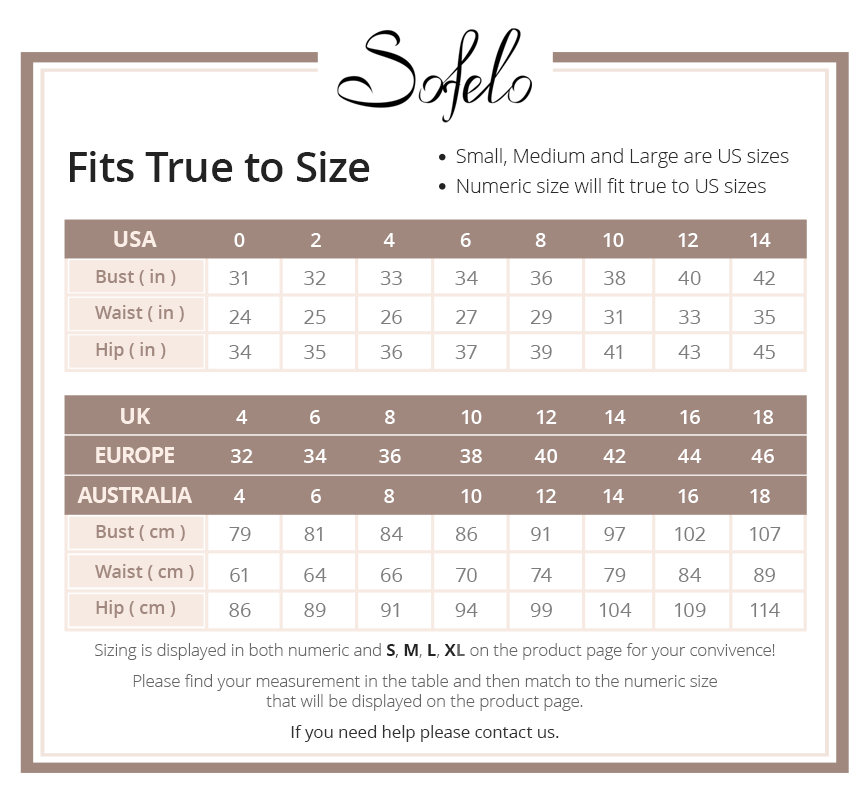 Numeric Size Chart