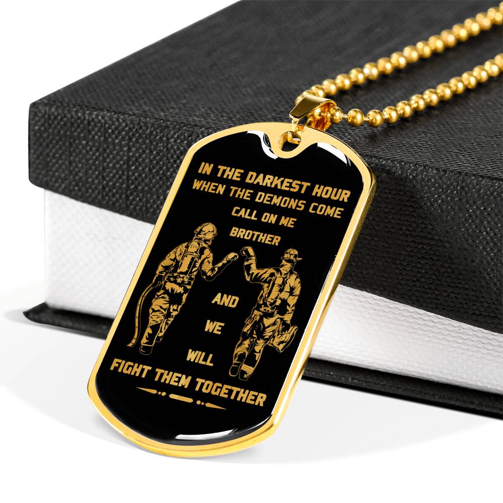 firefighter dog tag necklace