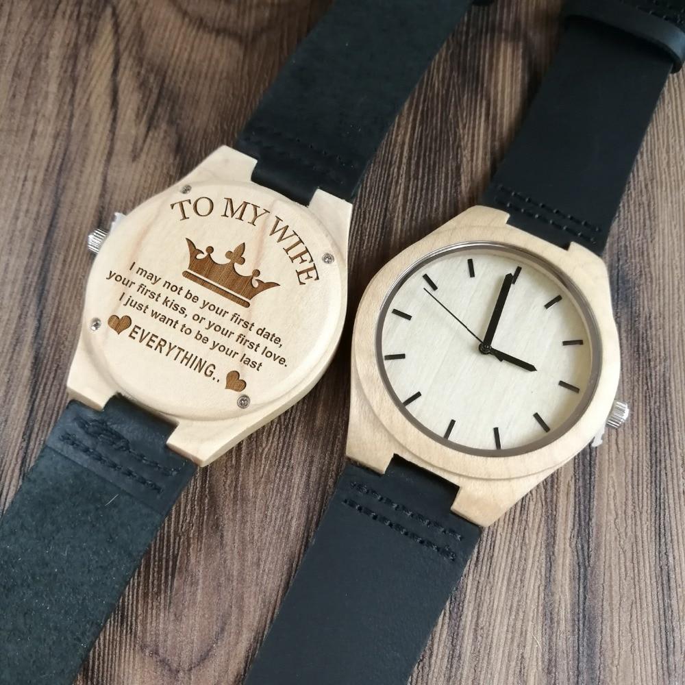 to my wife wooden watch