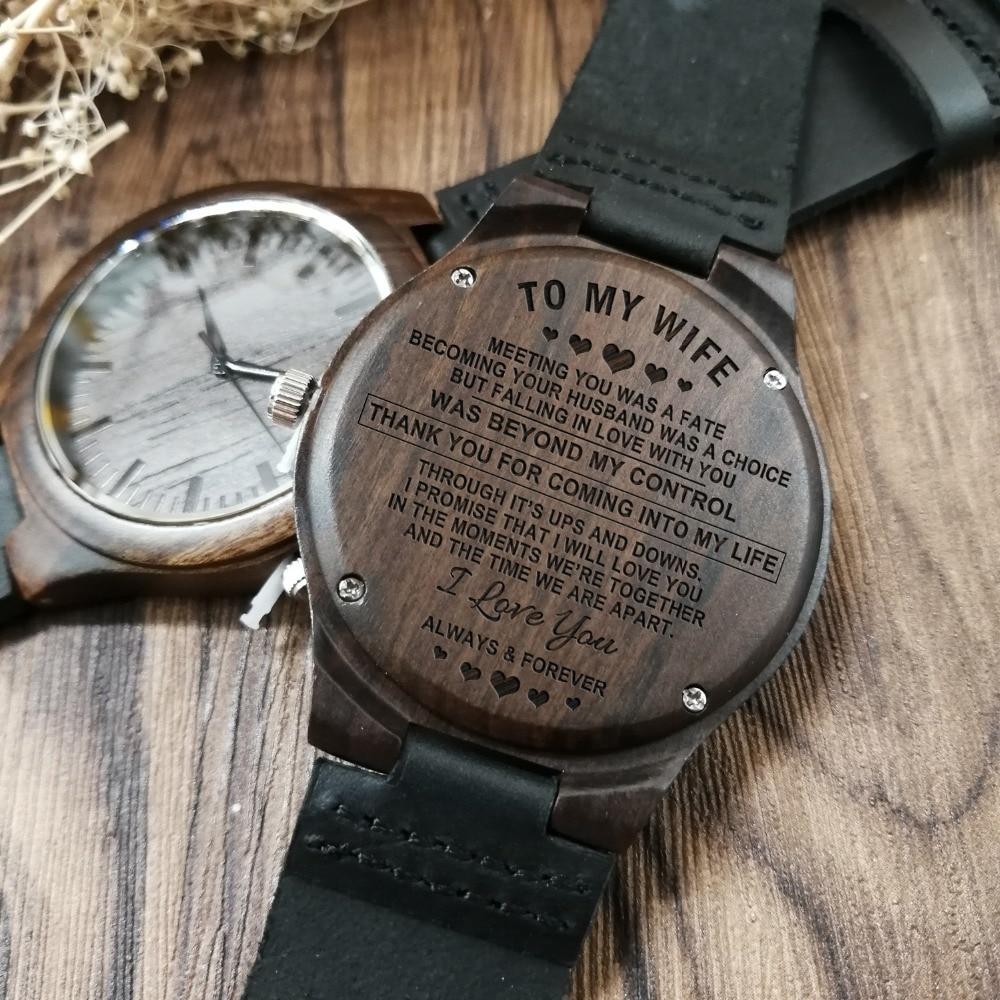 to my wife wooden watch