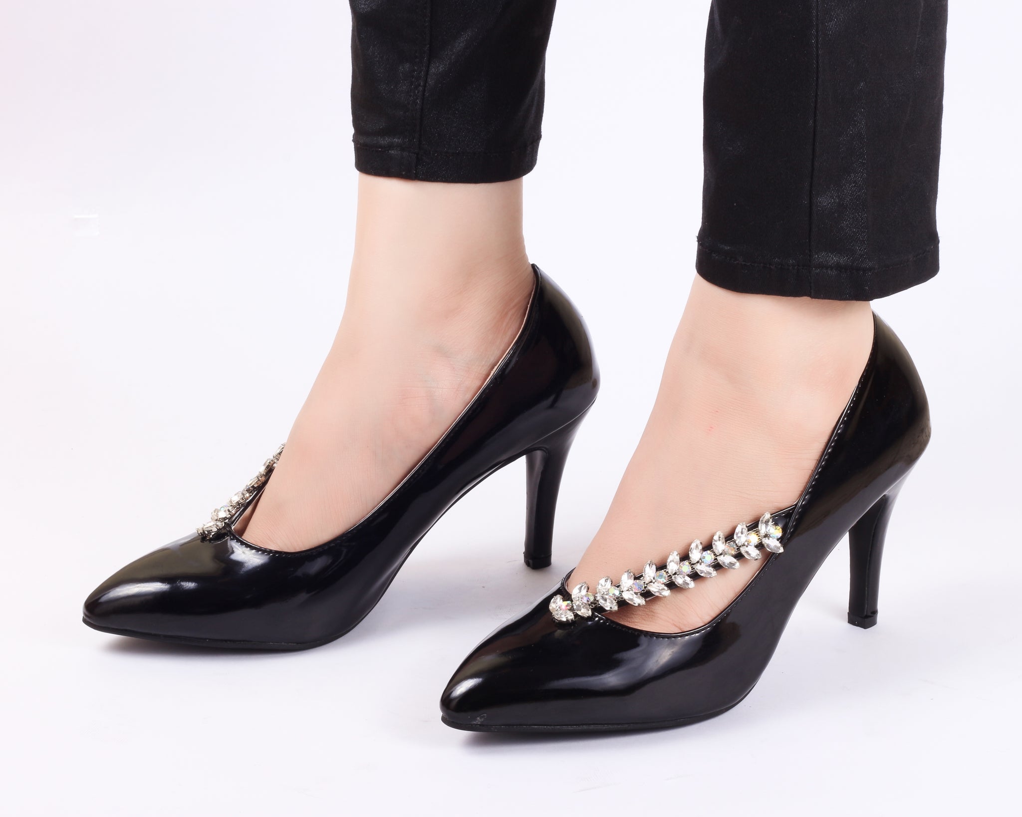 black heels studded