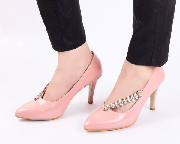 pink studded heels