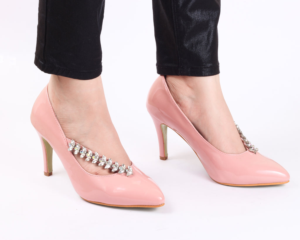 powder pink high heels