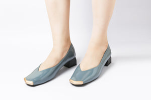 grey low heels