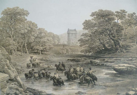Reivers at Gilnockie Tower, from an old print