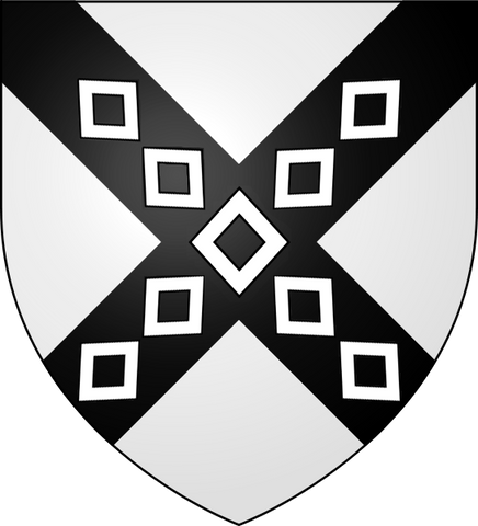 BLAIR of Blair Argent, on a saltire, Sable, nine mascles, of the first.