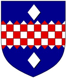 1) Ven William BOYD Archdeacon and Vicar of Arncliffe & 2)Edward Fenwick BOYD Moor House, Leamside, co Durham Azure a fess indented chequy Argent and Gules between two lozenges of the second