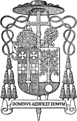 The coat of arms of the Most Reverend Hugh Charles Boyle, DD who served as the Sixth bishop of Pittsburgh, Pennsylvania from 1921-1950
