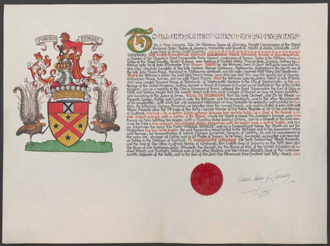 Grant of arms for Stanley Melbourne Bruce 1947