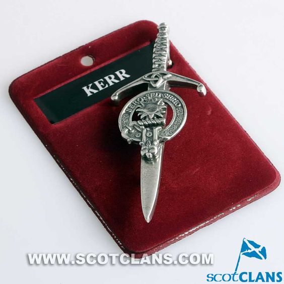 Clan Crest Pewter Kilt Pin with Kerr Crest