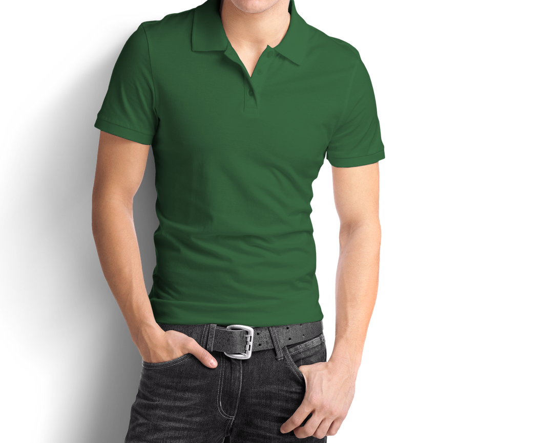 bottle green polo shirt