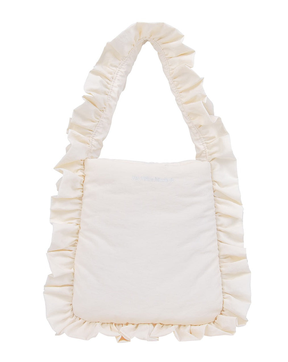 Pointelle Hearts Quilted Shoulder Bag - Pale Yellow - MY MUM MADE IT