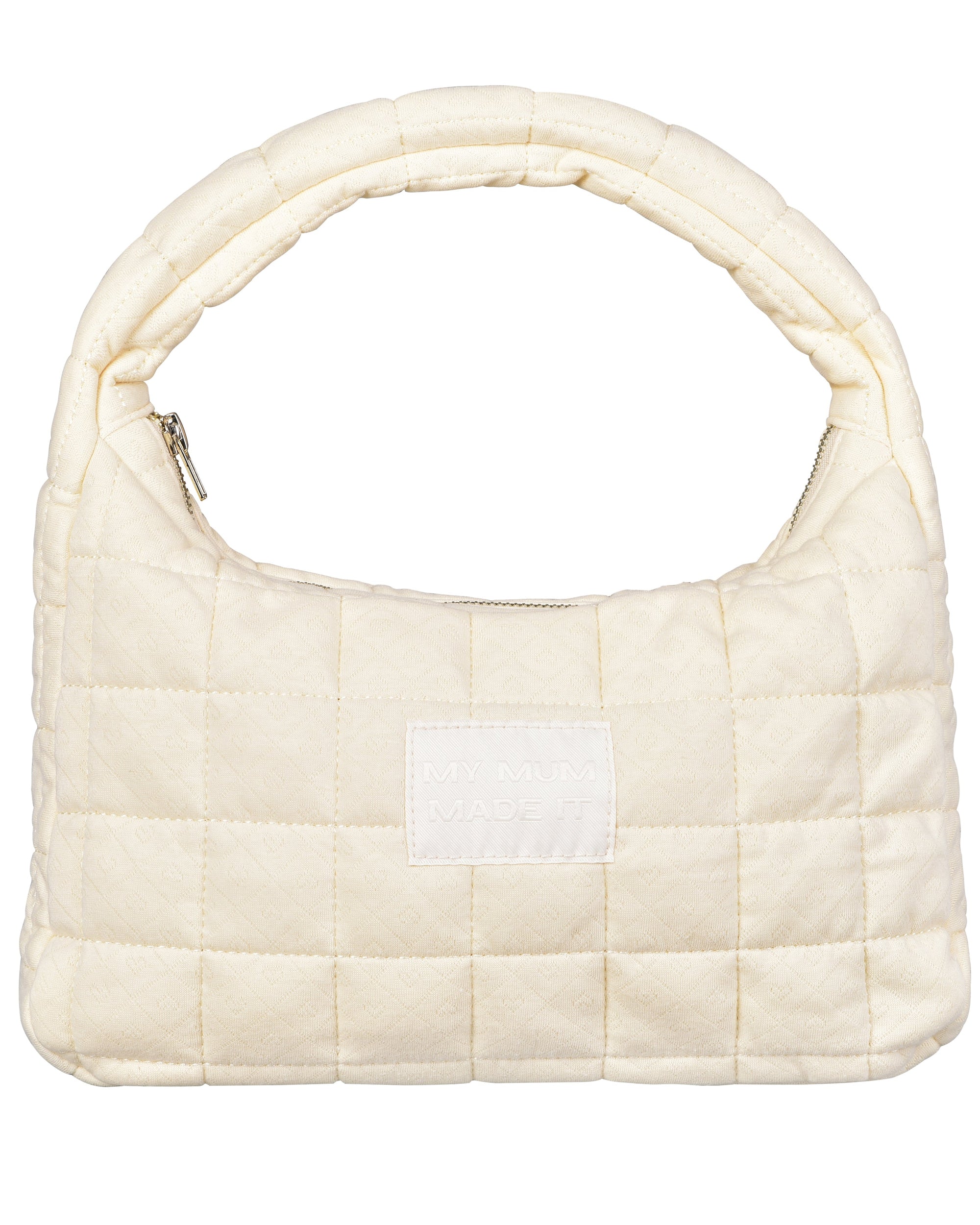 Pointelle Hearts Quilted Shoulder Bag - White - MY MUM MADE IT