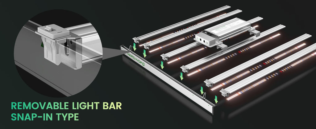 Mars Hydro Smart FC-E8000 features removable and reconfigurable snap-in light bars