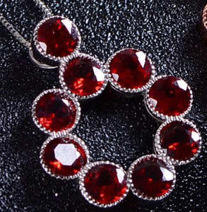 red garnet stone necklace