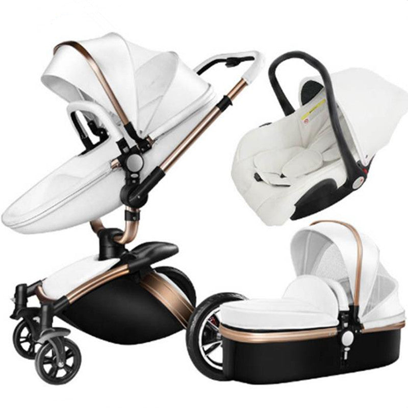 leather baby stroller 3 in 1