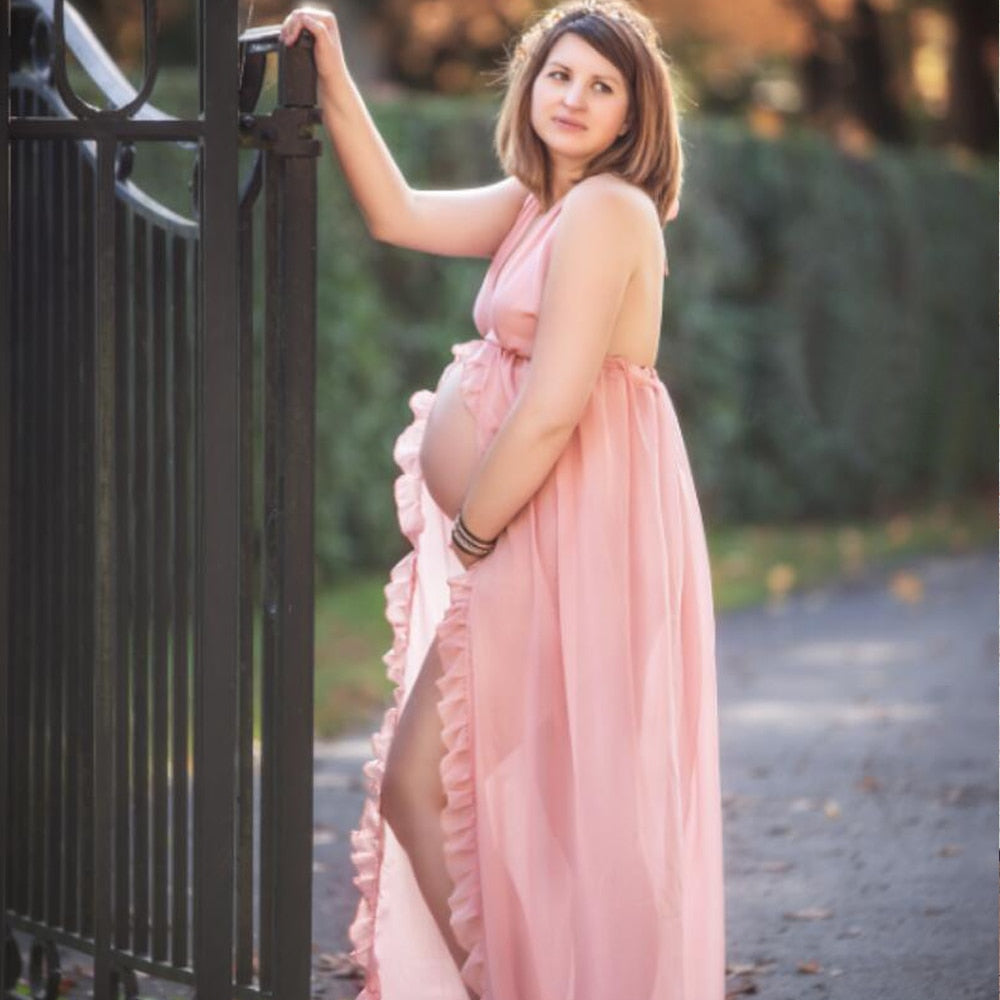 plus size maternity gown for photoshoot