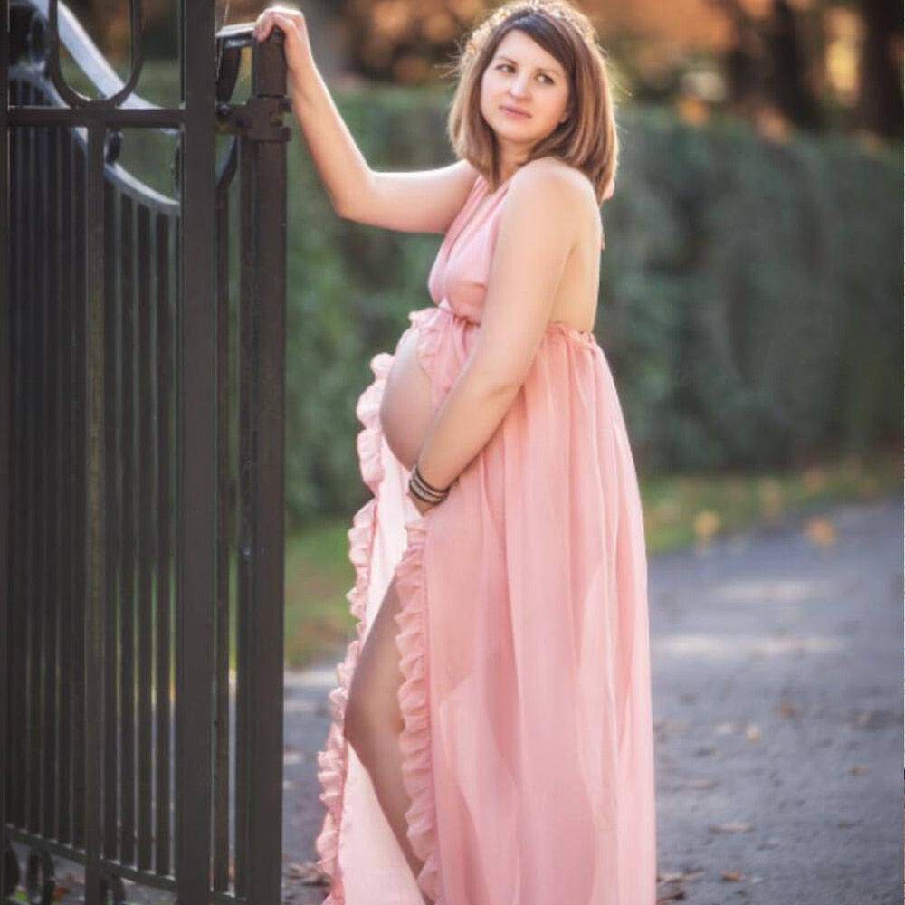 maternity dress with split front